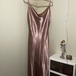 Revamped Metallic Pink Backless Dress